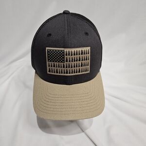 Columbia Black and Tan Trucker Hat with Flag Patch